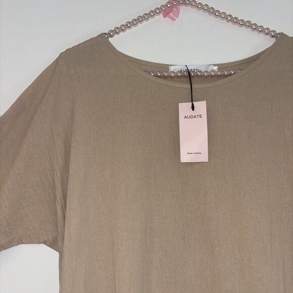 Elegant Tan Mini Dress - Picture 2 of 10